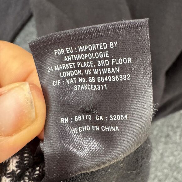 Anthropologie Knitted & Knotted Sweater Women's XL Black Cream Jacquard - Picture 10 of 10